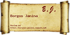 Borgos Janina névjegykártya